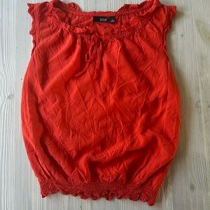 a.n.a Short Sleeve Blouse Burnt Orange